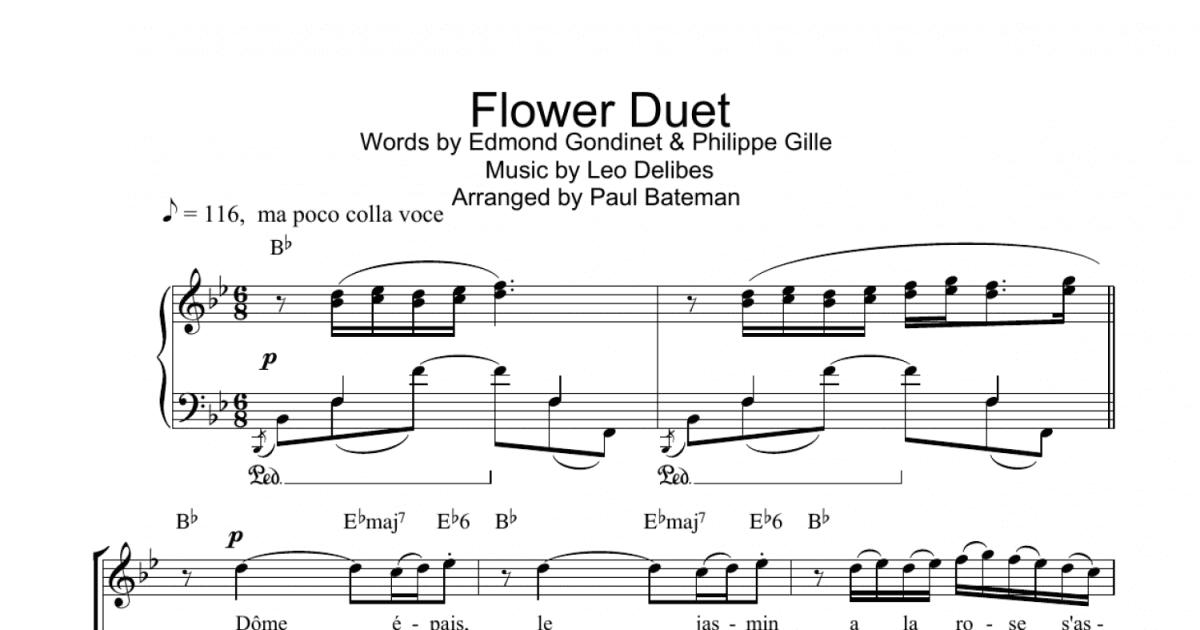 The Flower Duet Piano Vocal And Guitar Chords Print Sheet Music Now