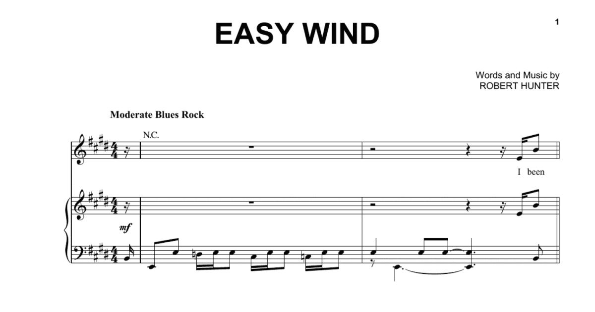 Easy Wind (Piano, Vocal & Guitar Chords (RightHand Melody))