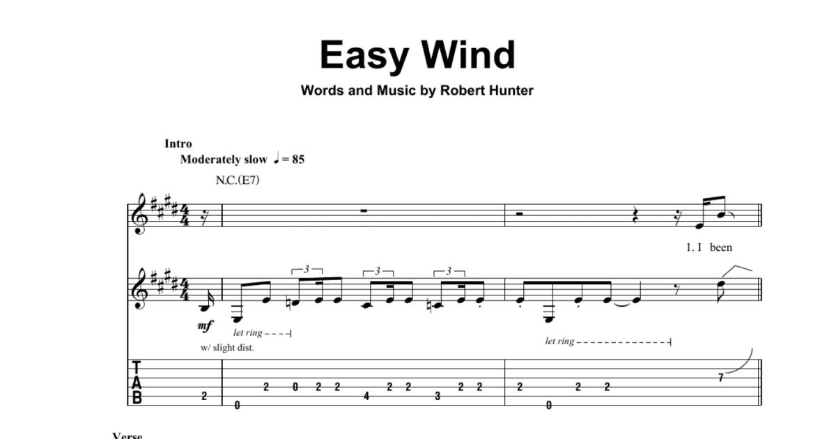 Easy Wind (Guitar Tab (Single Guitar)) Print Sheet Music Now