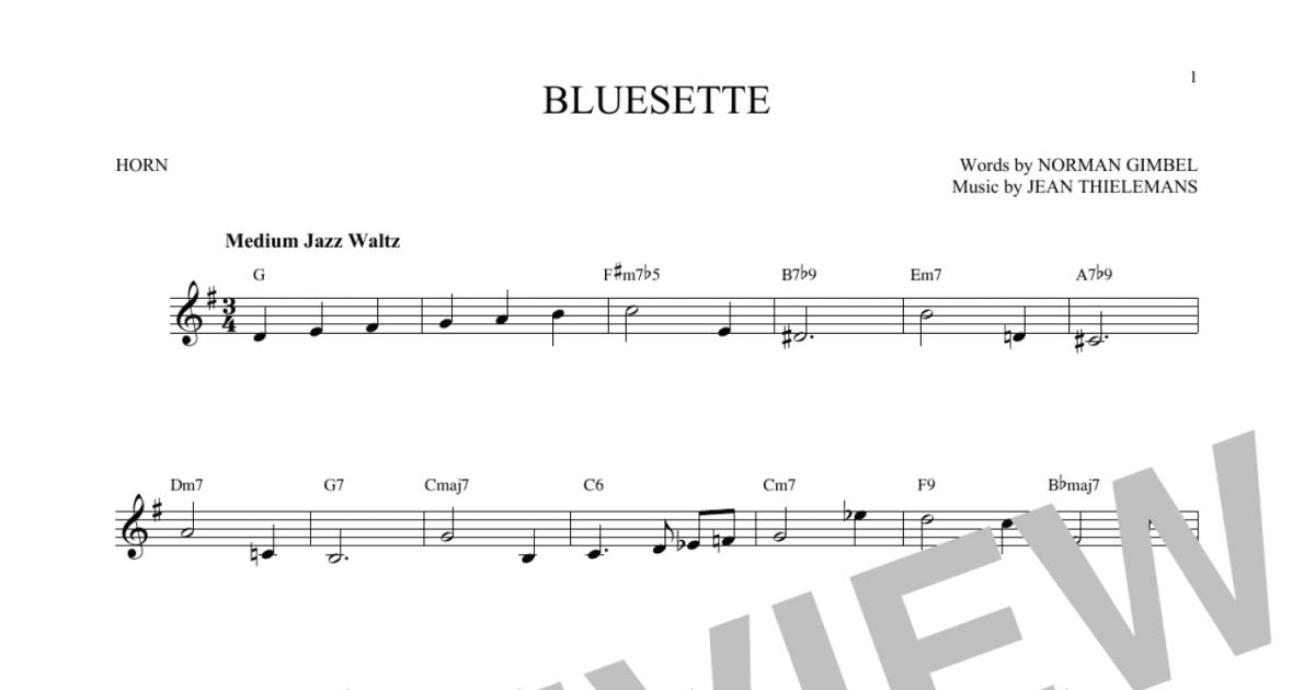 Bluesette (French Horn Solo) - Print Sheet Music Now