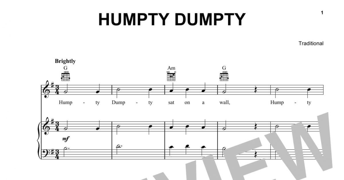 Humpty Dumpty (Piano, Vocal & Guitar Chords (Right-Hand Melody))