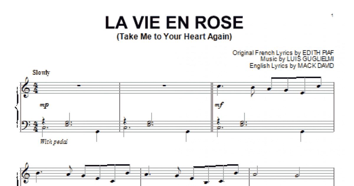 La Vie En Rose (Take Me To Your Heart Again) sheet music for voice, piano  or guitar