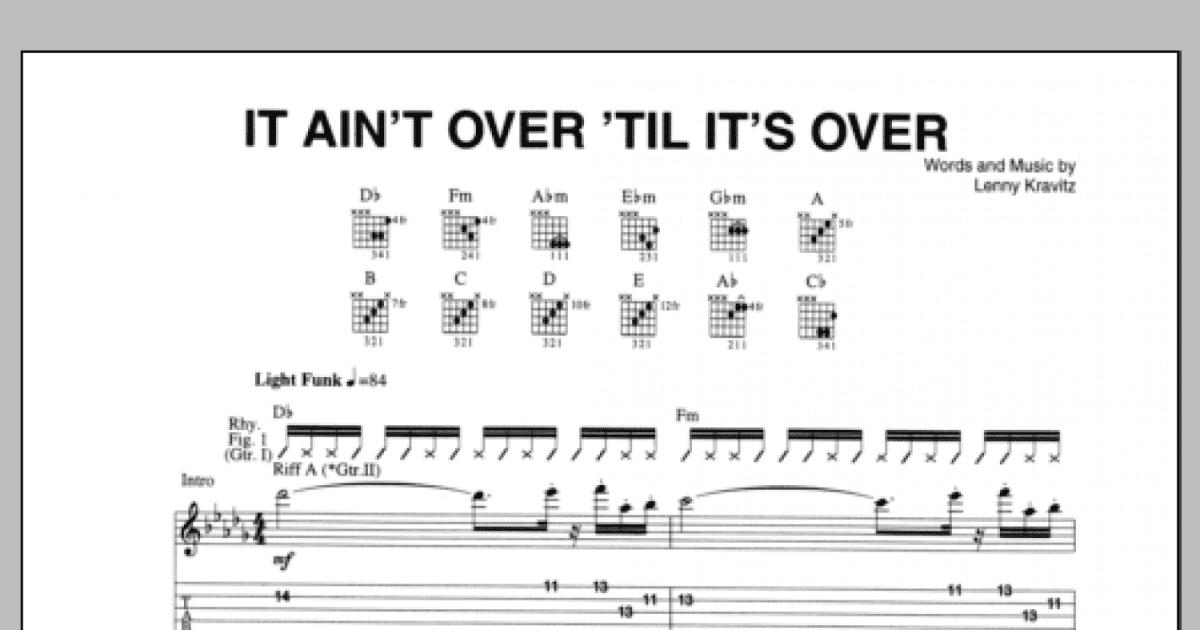 It ain't over till it's over - Music