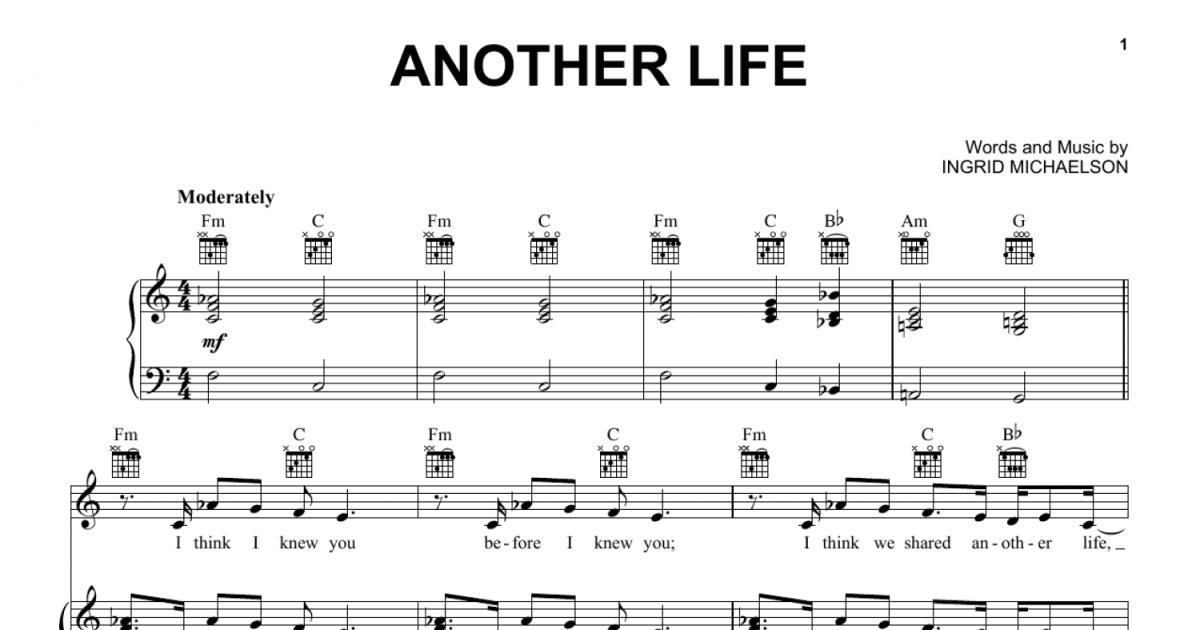 Another Life (Piano, Vocal & Guitar Chords (Right-Hand Melody))