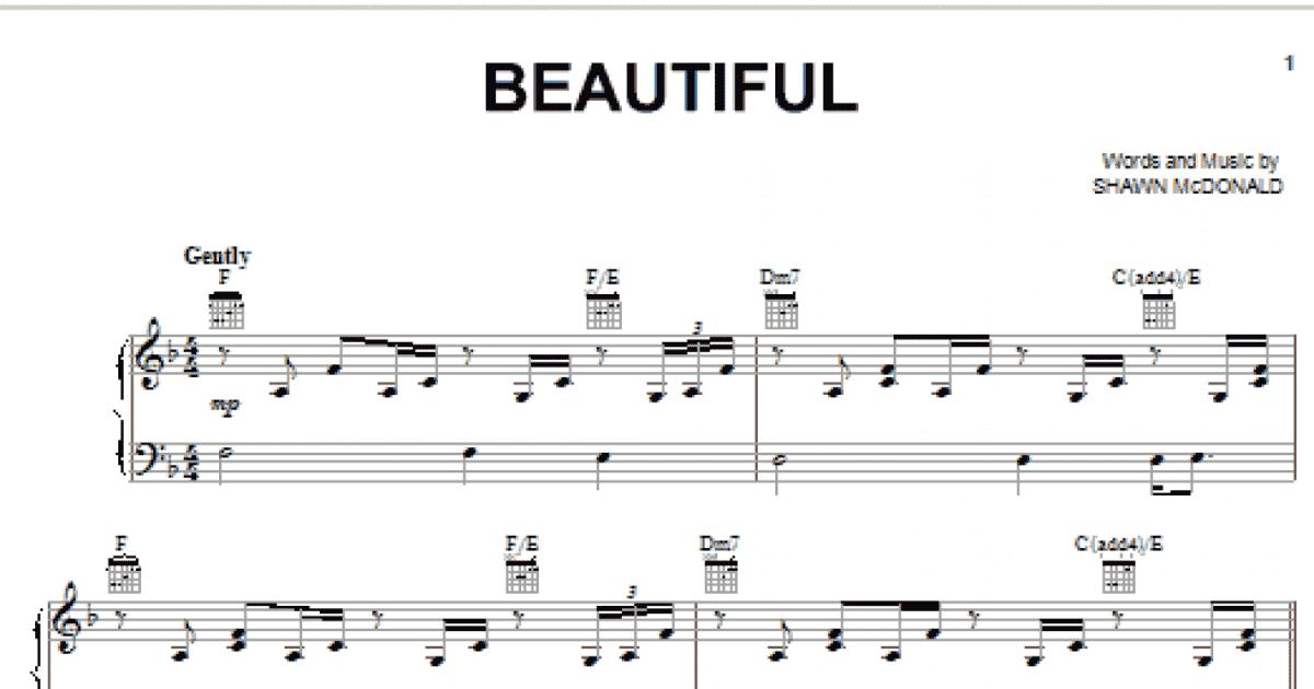 Beautiful (Piano, Vocal & Guitar Chords (Right-Hand Melody))