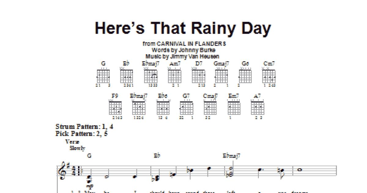 Super Partituras - Here`s That Rainy Day (Burke, Van Heusen), com cifra