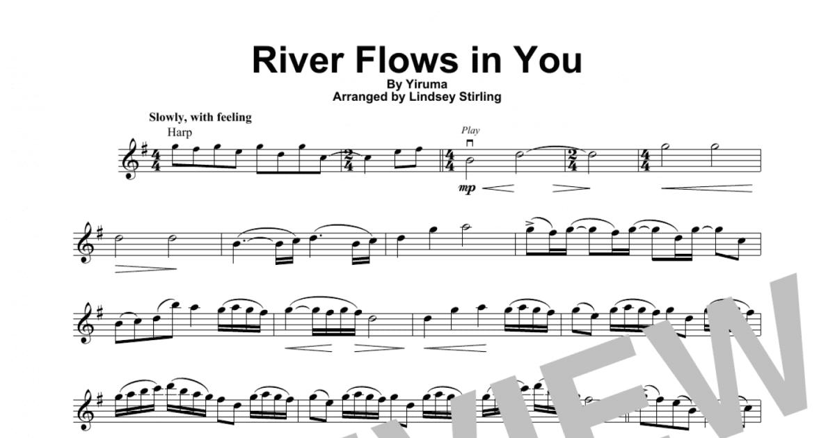 lindsey stirling river flows in you sheet music