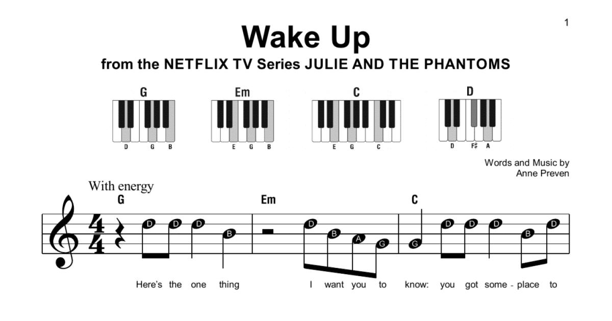 JULIE and the PHANTOMS 🎹🎵 - WAKE UP - PIANO TUTORIAL FACIL 