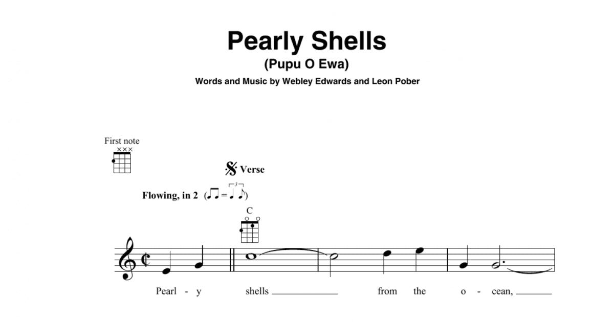 Pearly Shells Pupu O Ewa Baritone Ukulele Print Sheet Music Now