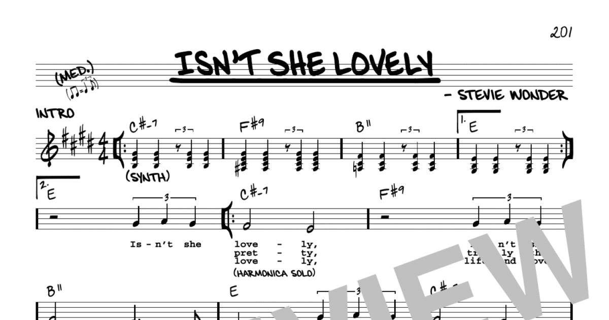 Isn't She Lovely sheet music (real book with lyrics) (PDF)