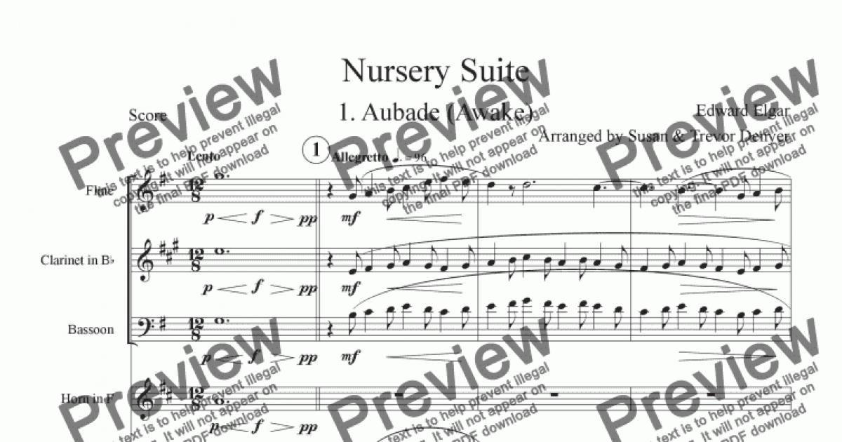 Nursery Suite Elgar Mixed Septet Score Sheet Music PDF file