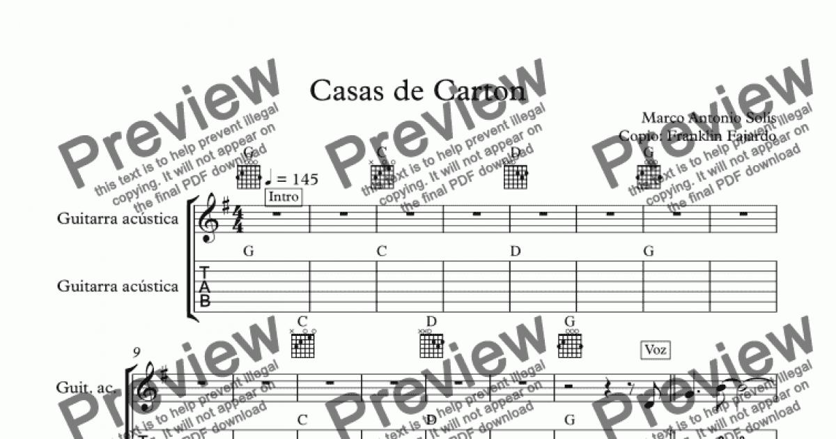 Casas de Carton - Download Sheet Music PDF file