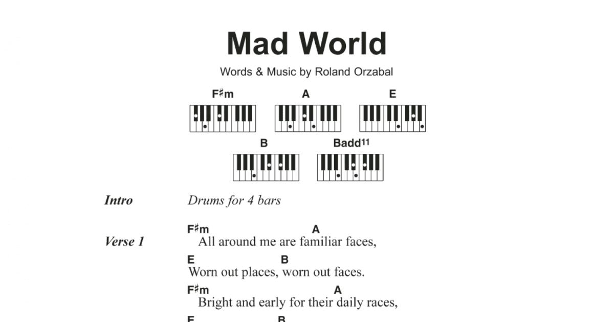 Mad world Sheet music - Roland Orzabal - Donnie Darko - for String Quartet