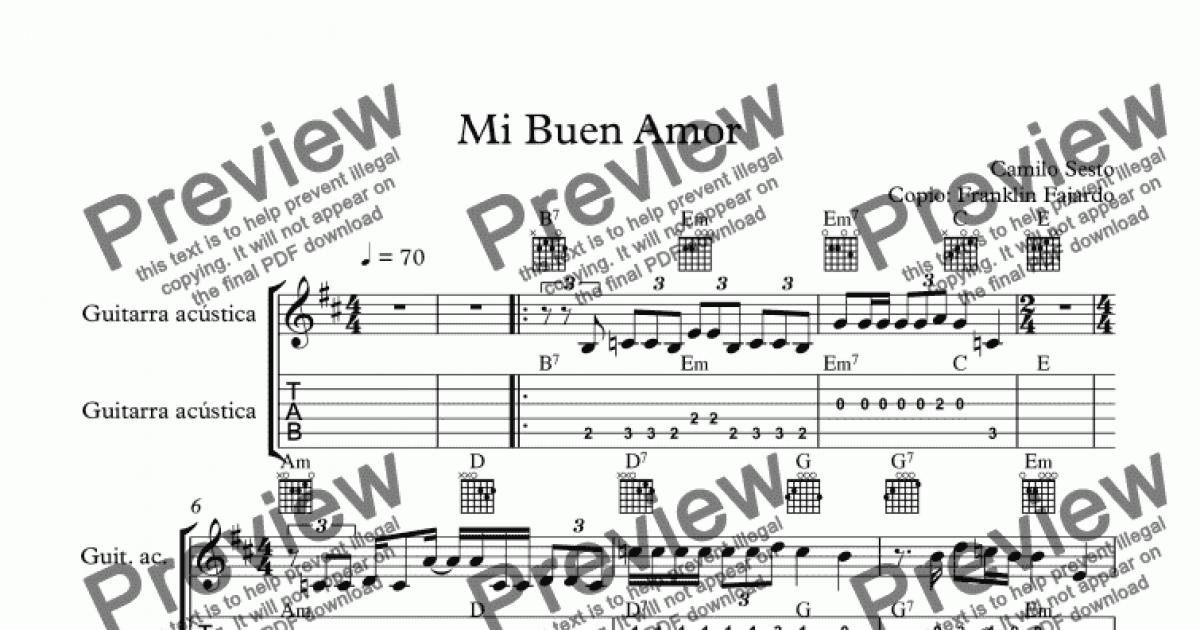 Mi Buen Amor - Download Sheet Music PDF file
