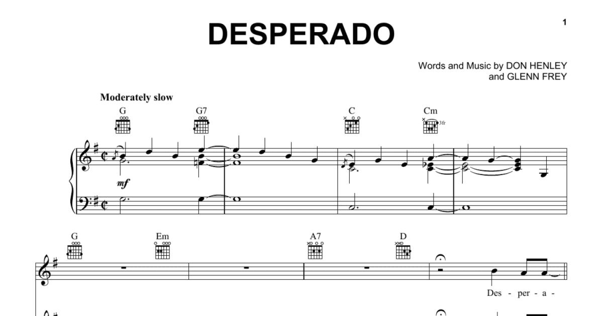 DESPERADO CHORDS by Eagles, PDF