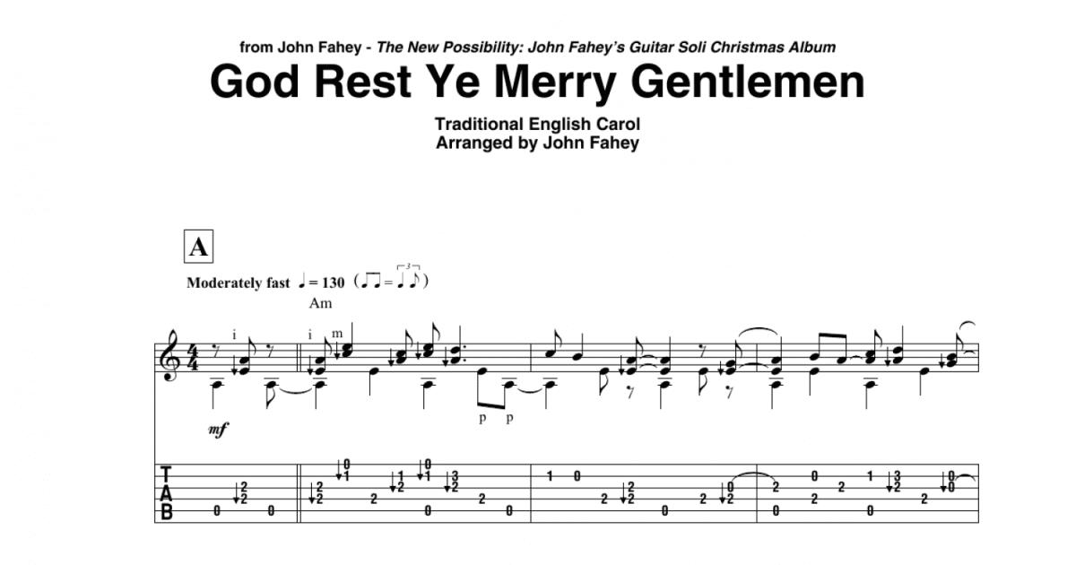 God Rest Ye Merry, Gentlemen by Traditional English Carol - Easy Guitar Tab  - Guitar Instructor