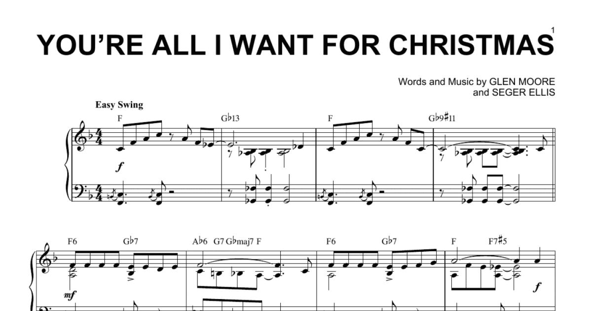 Youre All I Want For Christmas Jazz Version Arr Brent Edstrom Piano Solo 