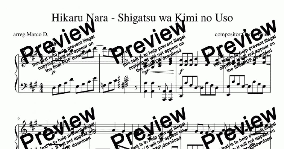 Hikaru nara Piano Tutorial - Shigatsu wa Kimi no Uso OP 1 