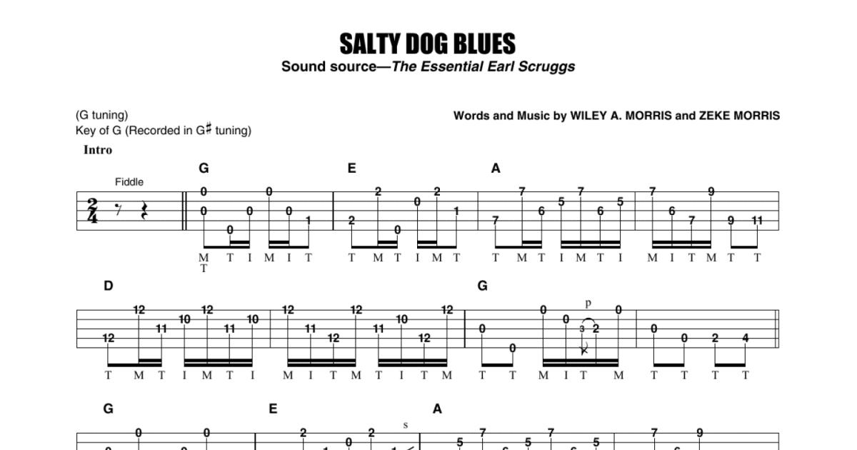 Salty Dog Blues Sheet Music, Flatt & Scruggs