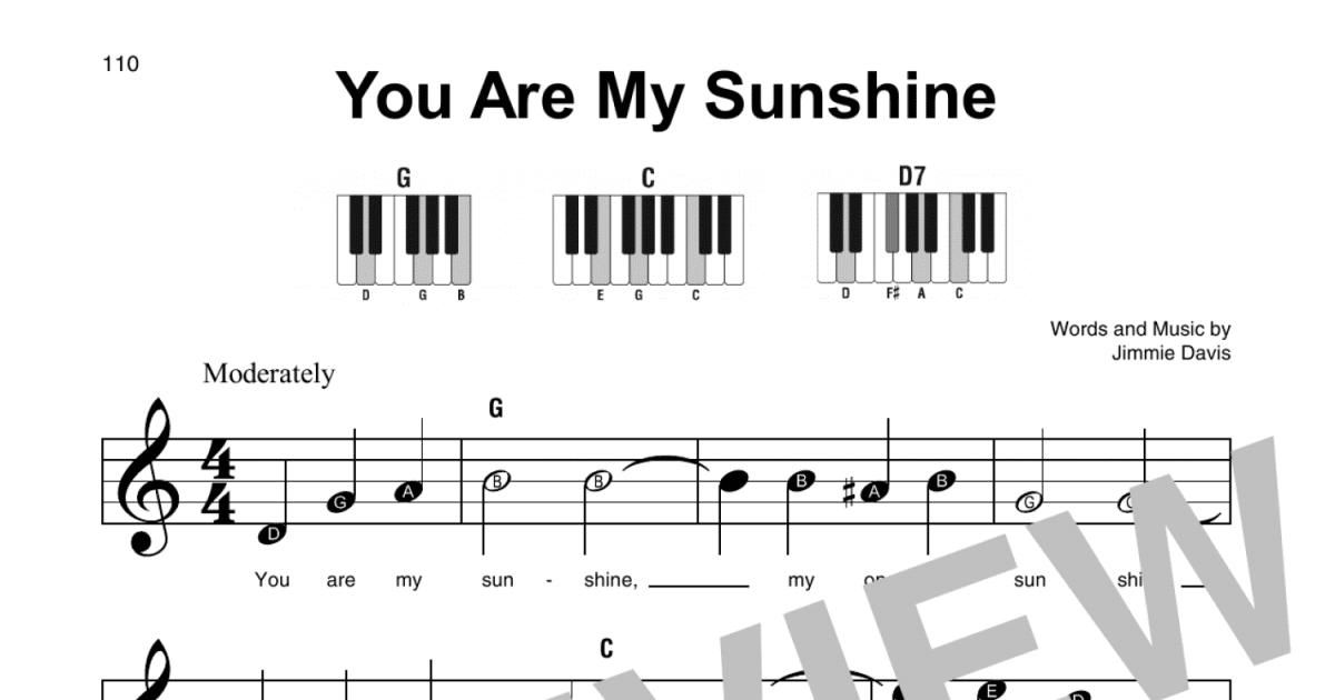 You Are My Sunshine (Super Easy Piano) - Print Sheet Music Now