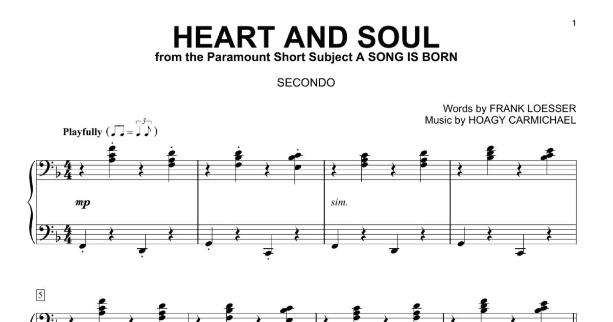 Heart And Soul Piano Duet Print Sheet Music Now