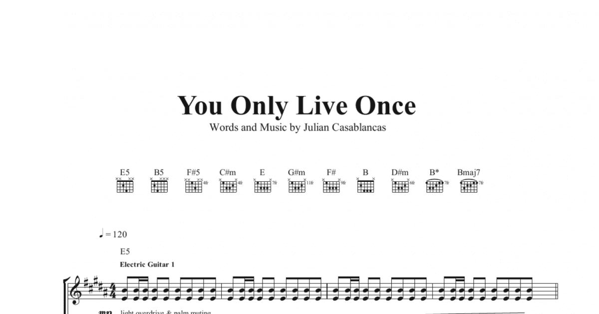 You Only Live Once – The Strokes (Solo only) Sheet music for