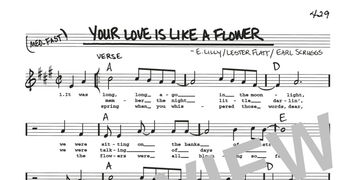 Your Love Is Like A Flower sheet music (real book with lyrics)