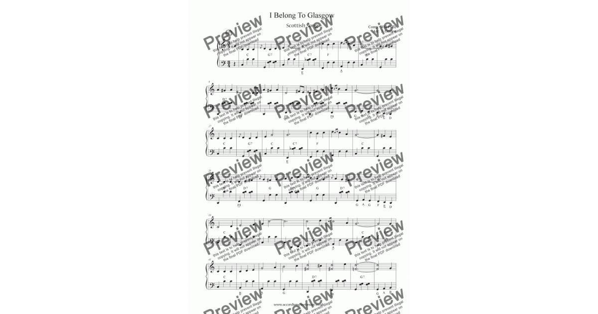 I Belong To Glasgow - Download Sheet Music PDF file