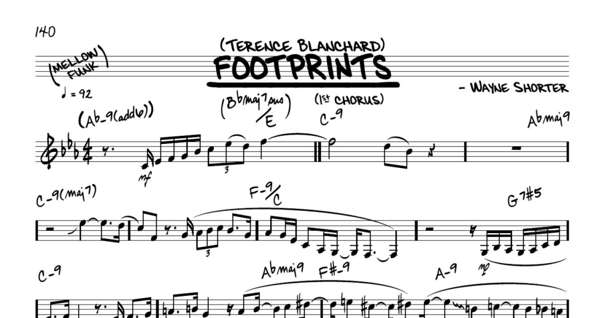 Footprints (solo only) (Real Book – Melody & Chords) for Leadsheets - Sheet  Music to Print