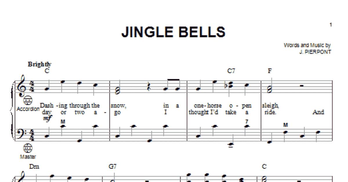 Jingle Bells sheet music for accordion (PDF-interactive)