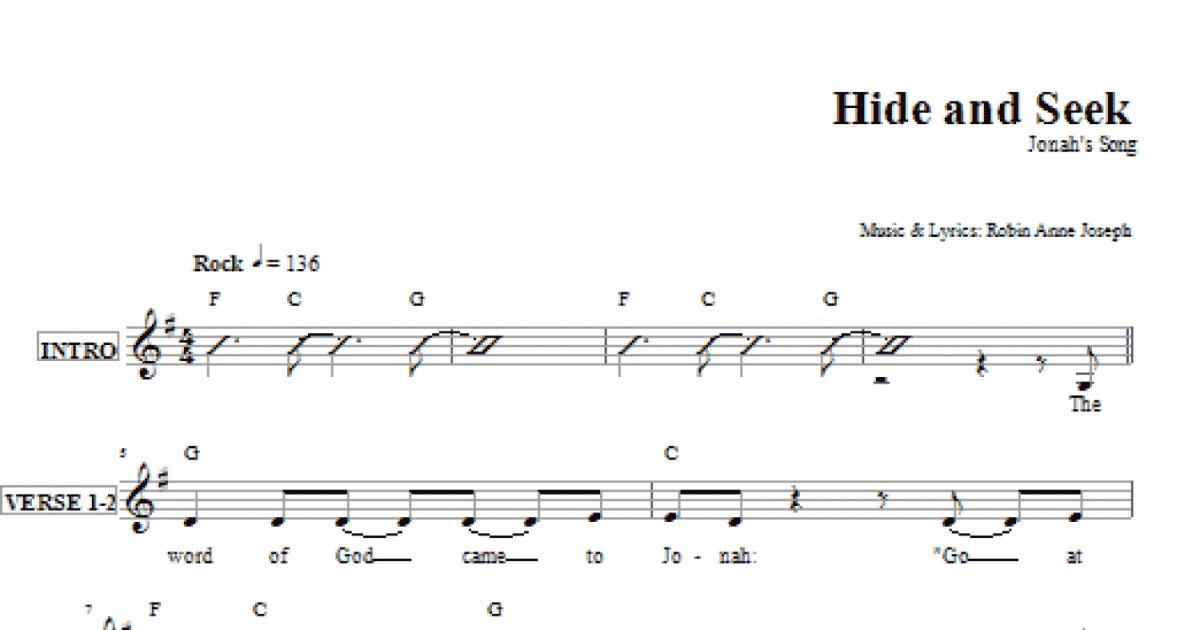 Hide and Seek (Jonah's Song) Sheet Music, Robin Joseph