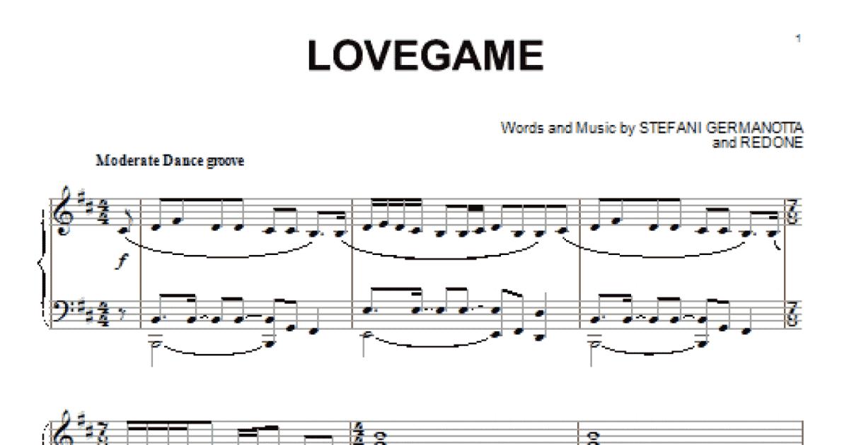 Lovegame Piano Solo Print Sheet Music Now 0857