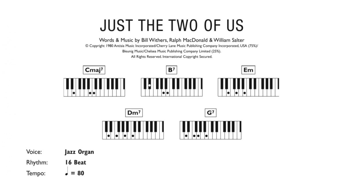 Just The Two Of Us (Piano Chords/Lyrics) - Print Sheet Music Now