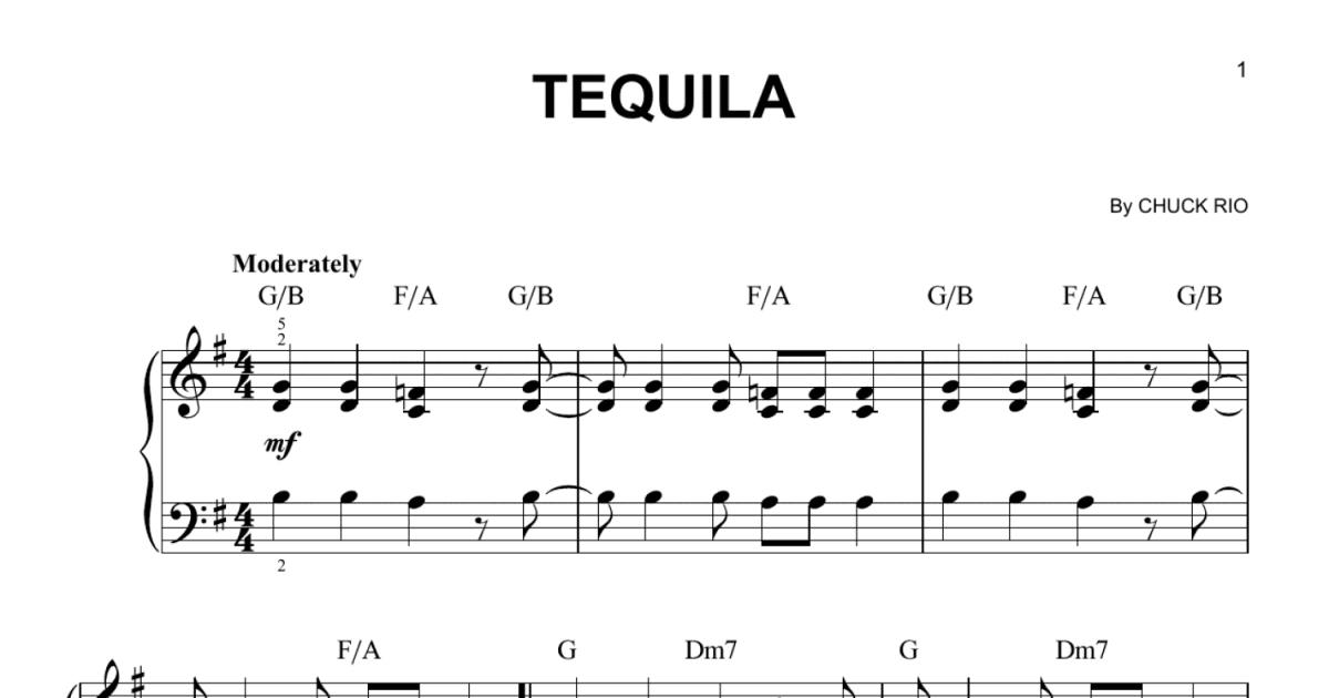 Tequila sheet music for alto saxophone solo (PDF-interactive)