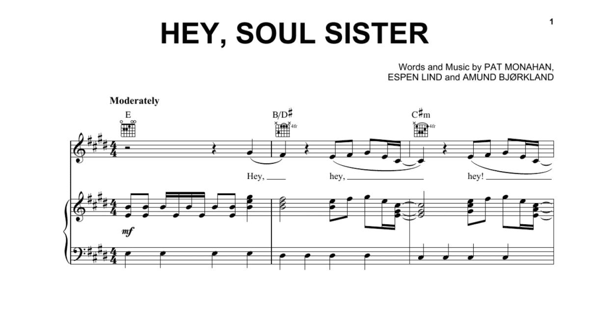 Hey, Soul Sister sheet music for alto saxophone solo (PDF)