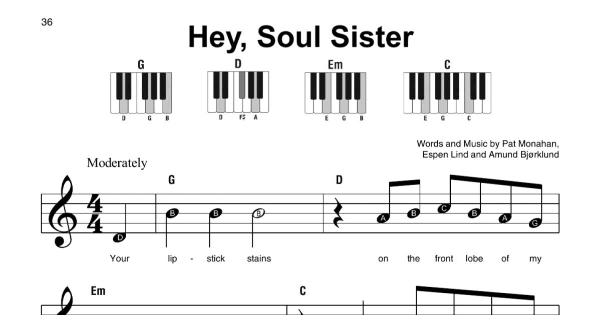 Hey, Soul Sister sheet music for alto saxophone solo (PDF)