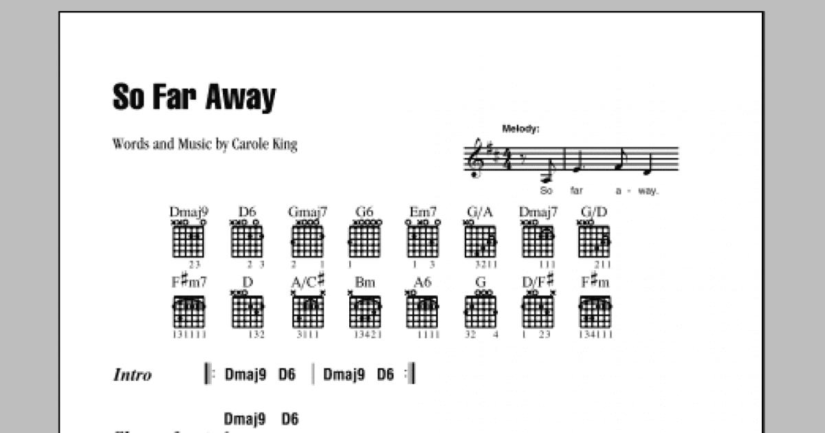 So Far Away Guitar Chords Lyrics Print Sheet Music Now