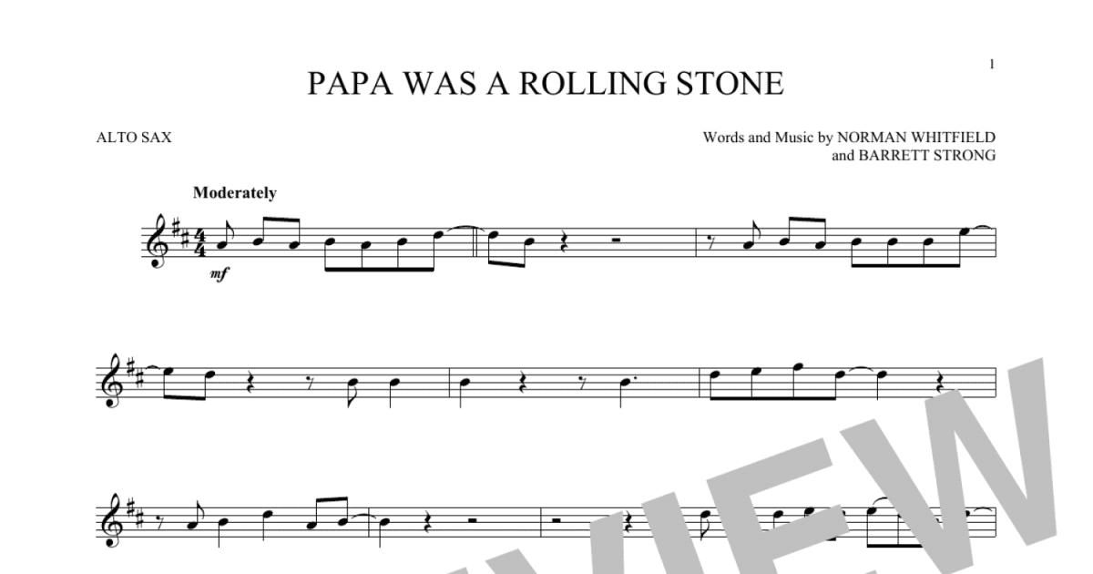 Papa was a rolling stone – The Temptations PoppaWa$@RollinStone Sheet music  for Piano (Solo) Easy