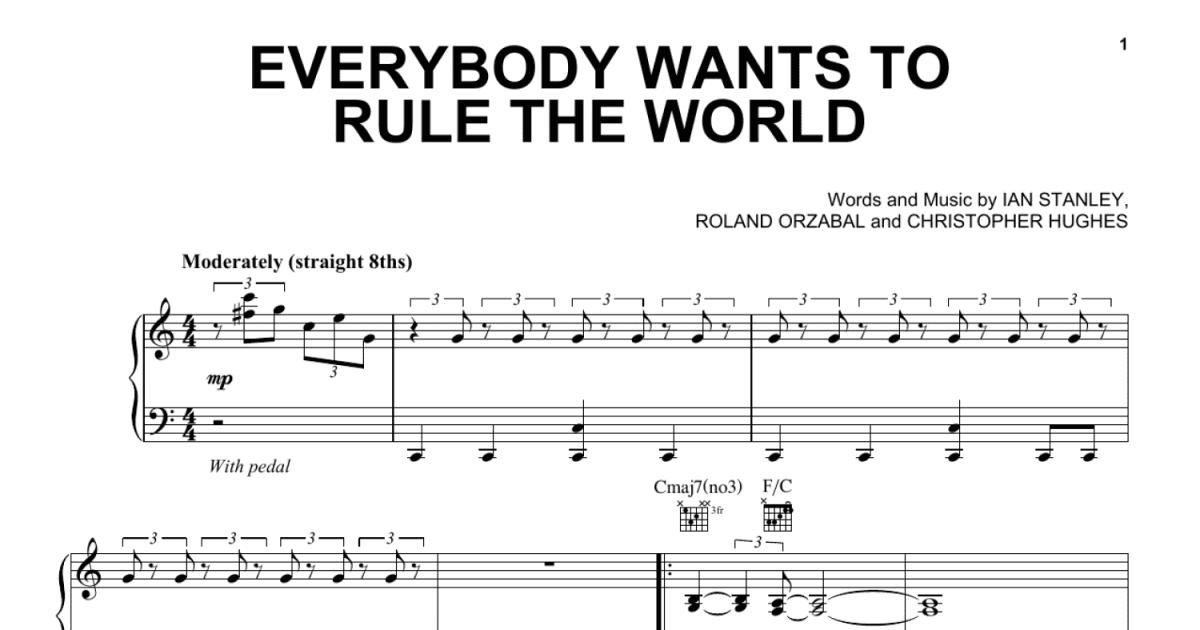 Everybody Wants To Rule The World Sheet Music