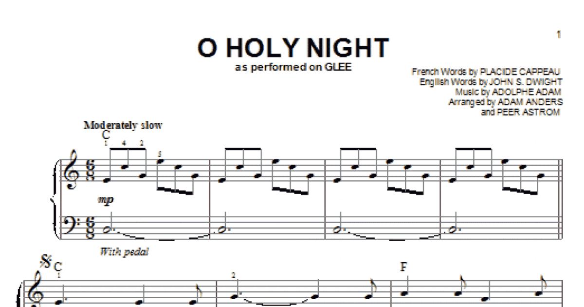 Adolphe Charles Adam O Holy Night Sheet Music (Easy Piano) in C Major  (transposable) - Download & Print - SKU: MN0060571