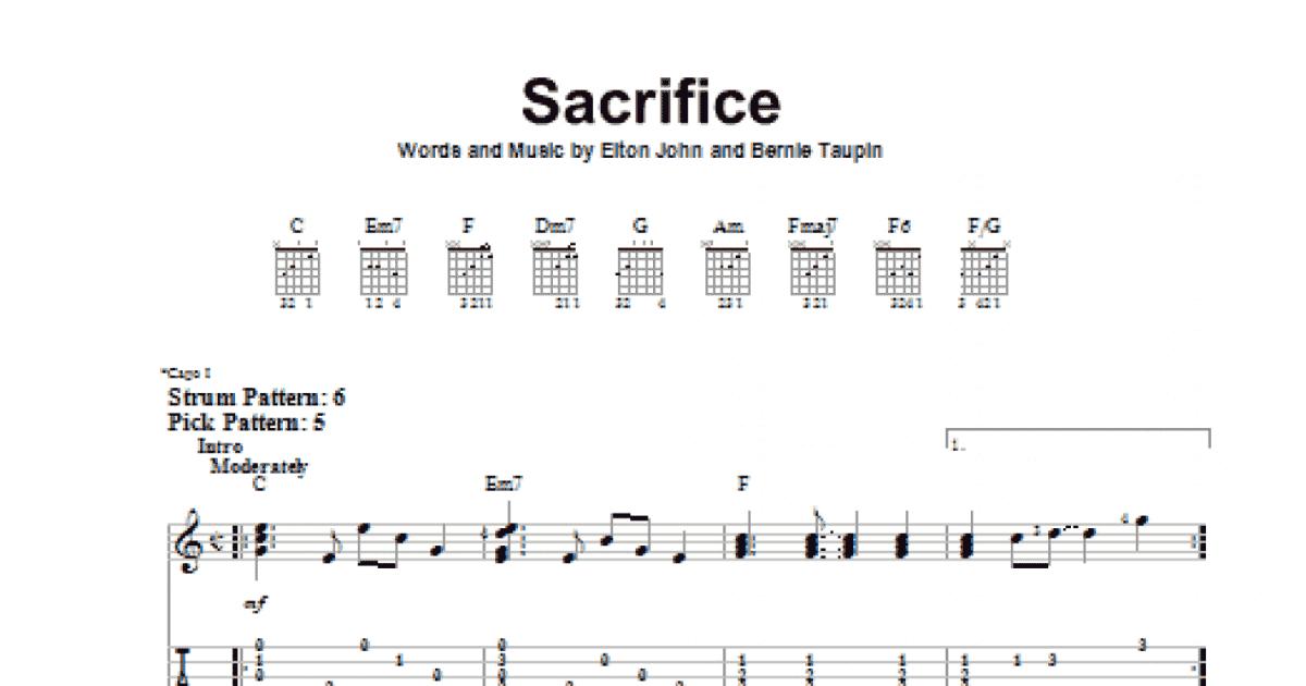 Sacrifice - Elton John - Guitar chords and tabs