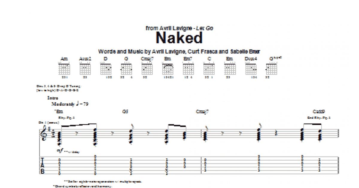 Naked Guitar Tab Print Sheet Music Now