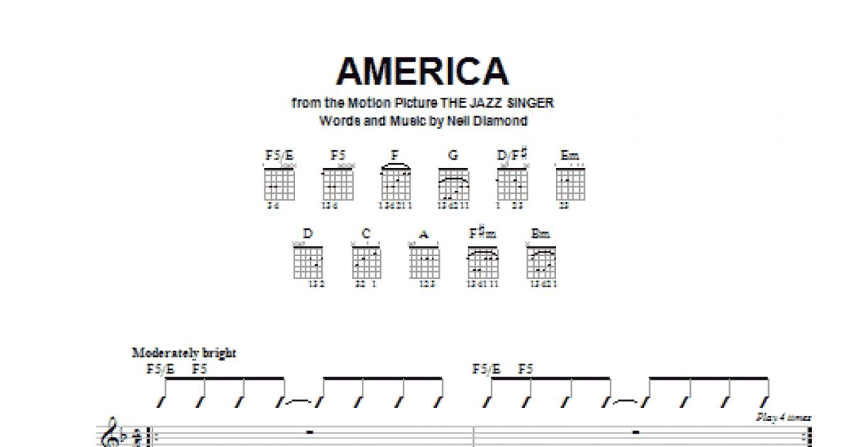 America (Easy Guitar) - Print Sheet Music Now