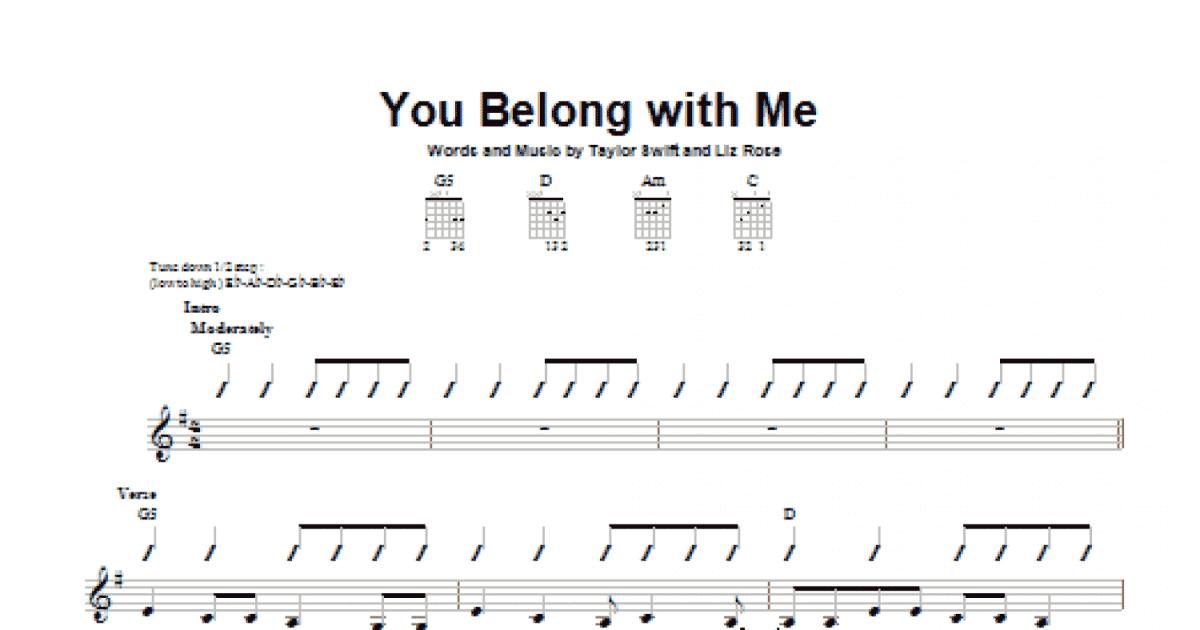 you belong with me chords guitar