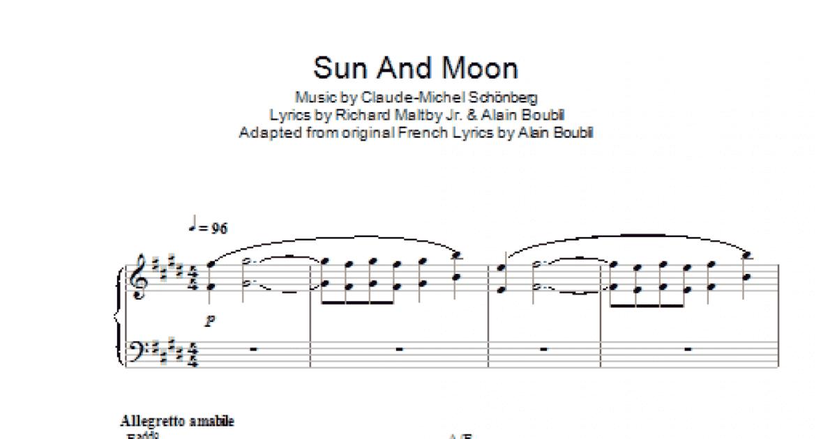 Sun And Moon Piano Vocal And Guitar Chords Print Sheet Music Now