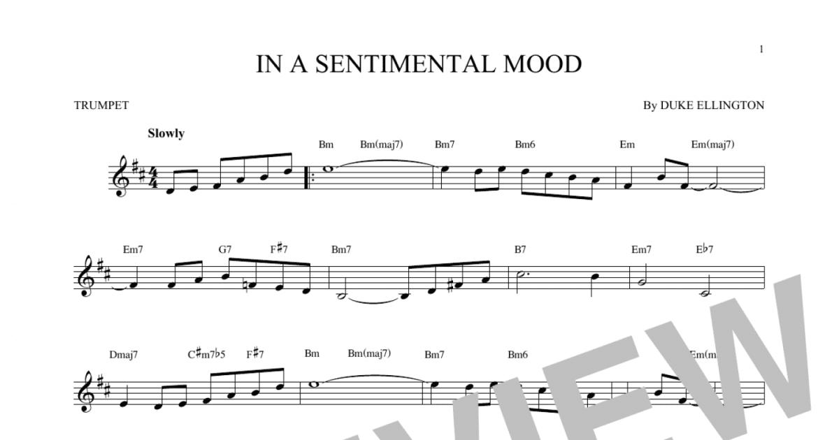 In A Sentimental Mood (Trumpet Solo) - Print Sheet Music Now