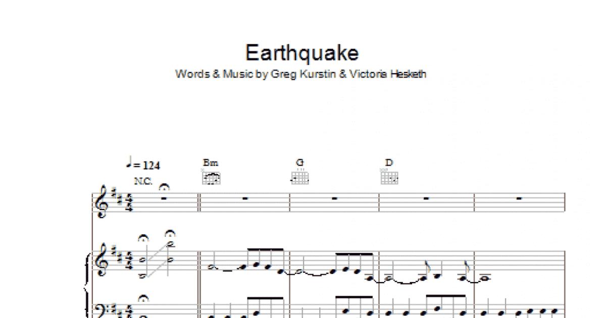 Earthquake (Piano, Vocal & Guitar Chords) - Print Sheet Music Now