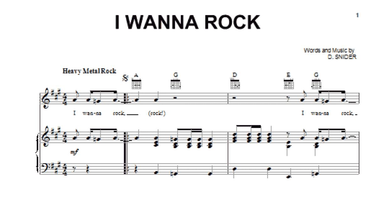 I Wanna Rock sheet music for voice, piano or guitar (PDF)
