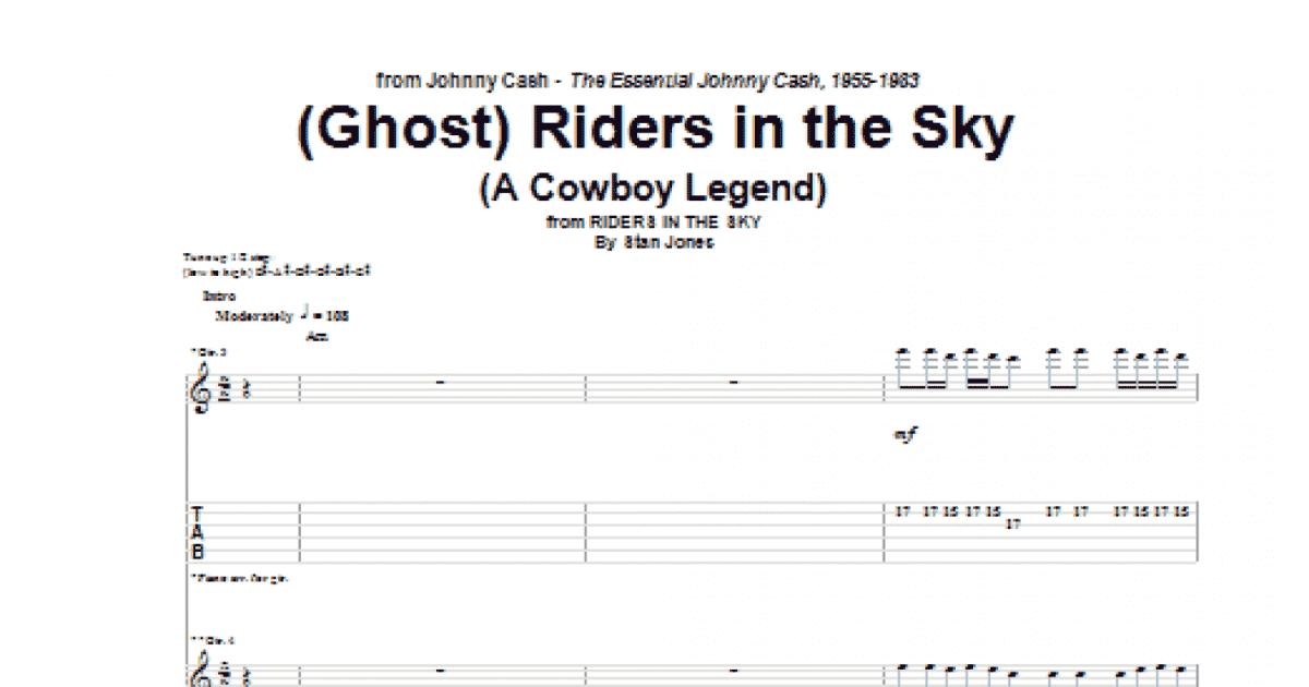 Ghost Riders In The Sky by Johnny Cash solo bass guitar tab