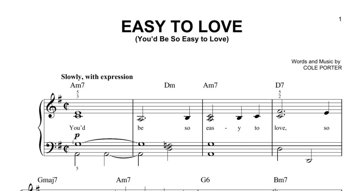 Easy To Love (You'd Be So Easy To Love) (Very Easy Piano) Print Now